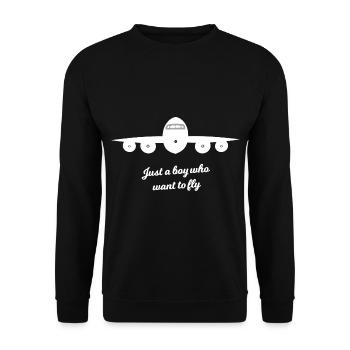 Pilot und Flieger - Unisex Pullover - Schwarz - Vorne - Alina (178cm) & Michal (187cm)