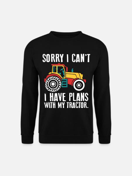 Plans with my Traktor. Mein Traktor. Traktoren - Unisex Pullover - Schwarz