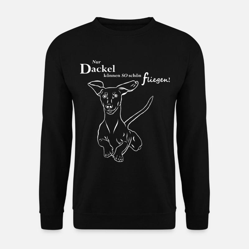 Fliegender Dackel - Unisex Pullover - Schwarz