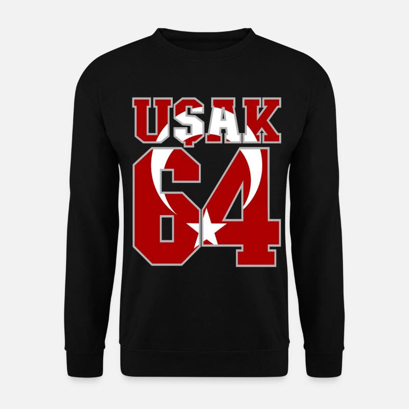 Usak 64 Türkei Flagge - Unisex Pullover - Schwarz