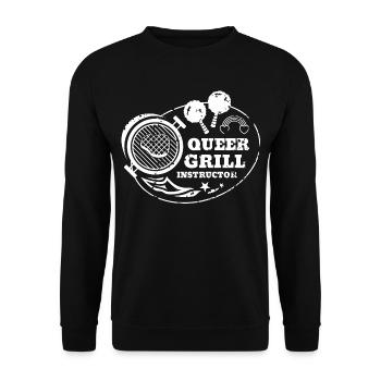 Queer Grill Instructor Shirt - Unisex Sweatshirt - black - Front - Alina (178cm) & Michal (187cm)