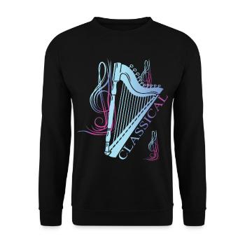 Klassische Harfen Musik - Unisex Pullover - Schwarz - Vorne - Alina (178cm) & Michal (187cm)