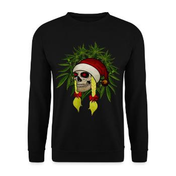 Crâne femme chanvre Noël chapeau tresses - Sweat-shirt Unisexe - noir - Devant - Alina (178cm) & Michal (187cm)