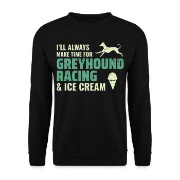 Greyhound Racing Ice Cream Dog Pet Race Animal - Unisex Sweatshirt - black - Front - Alina (178cm) & Michal (187cm)
