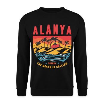 Design de plage vintage à Alanya, en Turquie - Sweat-shirt Unisexe - noir - Devant - Alina (178cm) & Michal (187cm)