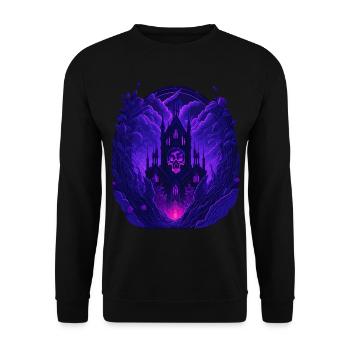 Architecture gothique néon Château gothique - Sweat-shirt Unisexe - noir - Devant - Alina (178cm) & Michal (187cm)