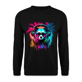 Abstract panda bear - Unisex Sweatshirt - black - Front - Alina (178cm) & Michal (187cm)