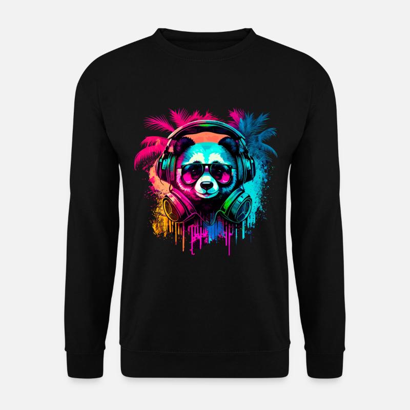 Abstrakter Pandabär - Unisex Pullover - Schwarz
