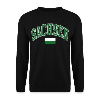 Saxony flag - Unisex Sweatshirt - black - Front - Alina (178cm) & Michal (187cm)