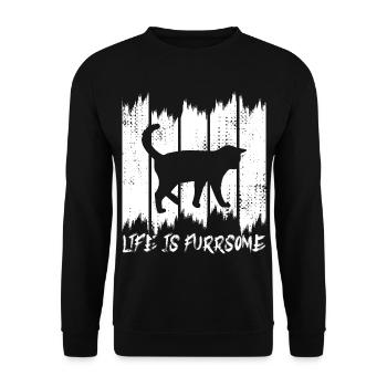 La vie est furreuse - Sweat-shirt Unisexe - noir - Devant - Alina (178cm) & Michal (187cm)