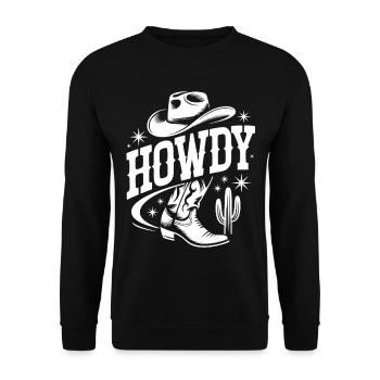 Western Cowboy Design for Clothing - Unisex Sweatshirt - black - Front - Alina (178cm) & Michal (187cm)