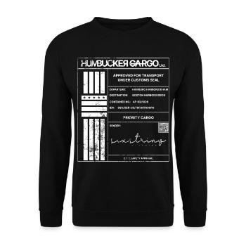 Shipping Label, white - Unisex Sweatshirt - black - Front - Alina (178cm) & Michal (187cm)