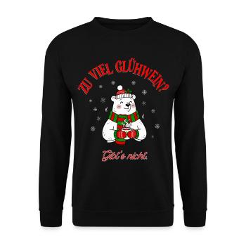 Christmas mulled wine humor polar bear saying - Unisex Sweatshirt - black - Front - Alina (178cm) & Michal (187cm)