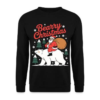 Ours de Noël Bearry Noël Noël - Sweat-shirt Unisexe - noir - Devant - Alina (178cm) & Michal (187cm)
