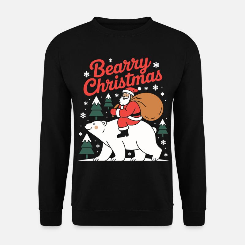 Bearry Christmas Bear Santa Xmas - Unisex Sweatshirt - black