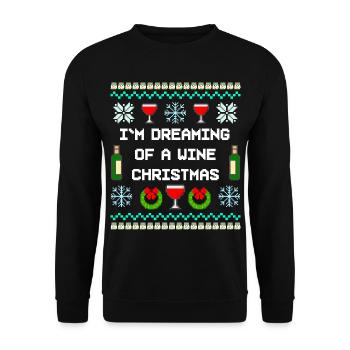 Wine christmas Ugly Xmas - Unisex Sweatshirt - black - Front - Alina (178cm) & Michal (187cm)