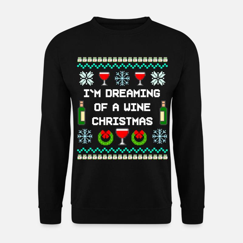 Wine christmas Ugly Xmas - Unisex Pullover - Schwarz