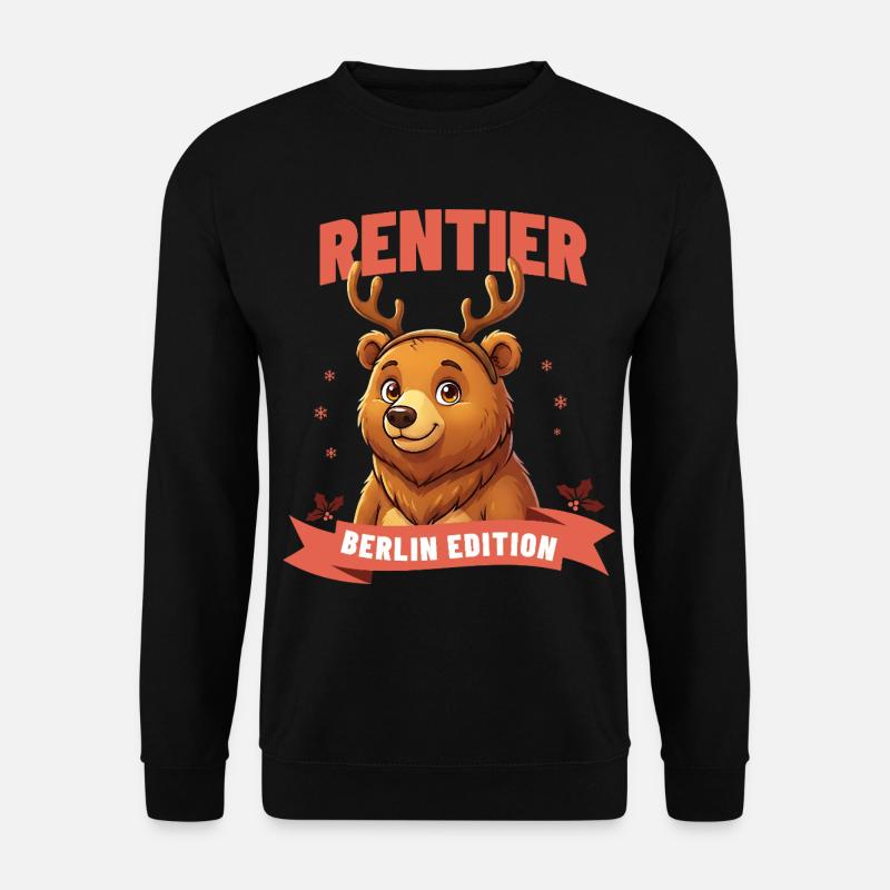 Berliner Bär Weihnachten Rentier - Unisex Pullover - Schwarz