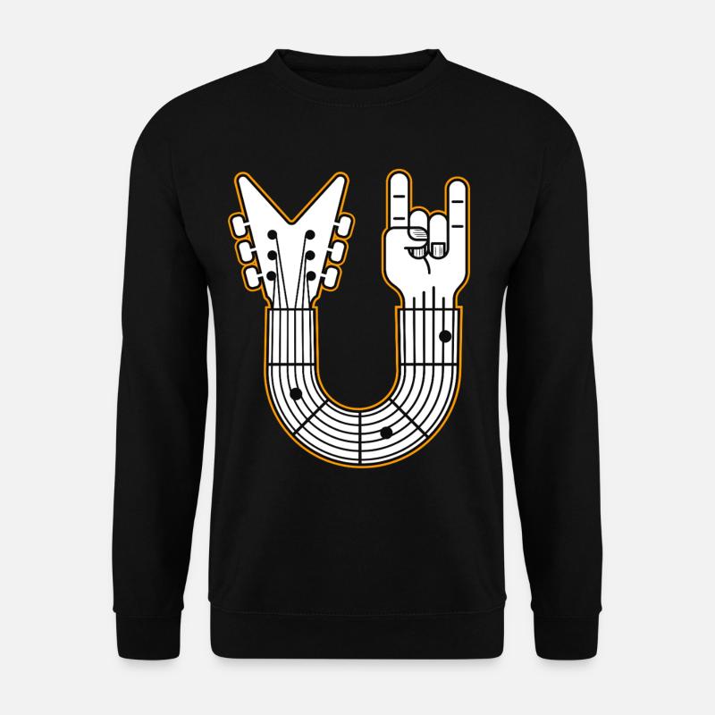 Gitarre U-Form Felshand - Unisex Pullover - Schwarz
