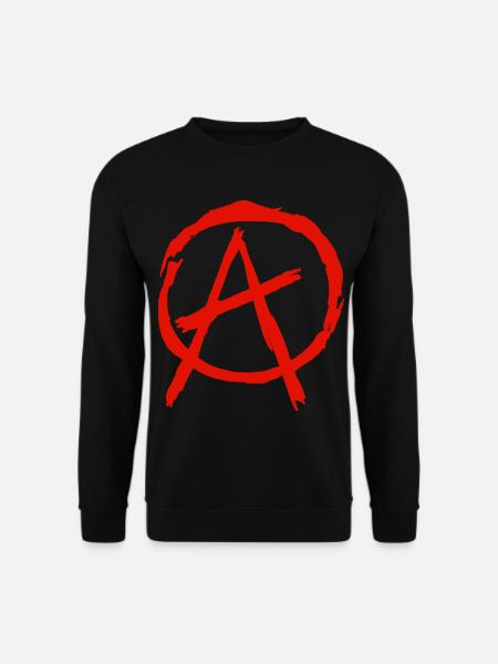 Anarchie Symbol im Kreis - rot - Unisex Pullover - Schwarz