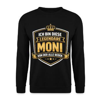 Monika Nom : Idée de cadeau de femme légendaire Drôle - Sweat-shirt Unisexe - noir - Devant - Alina (178cm) & Michal (187cm)