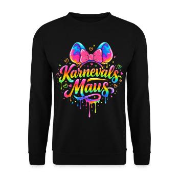 Fête amusante de carnaval avec costume de souris - Sweat-shirt Unisexe - noir - Devant - Alina (178cm) & Michal (187cm)