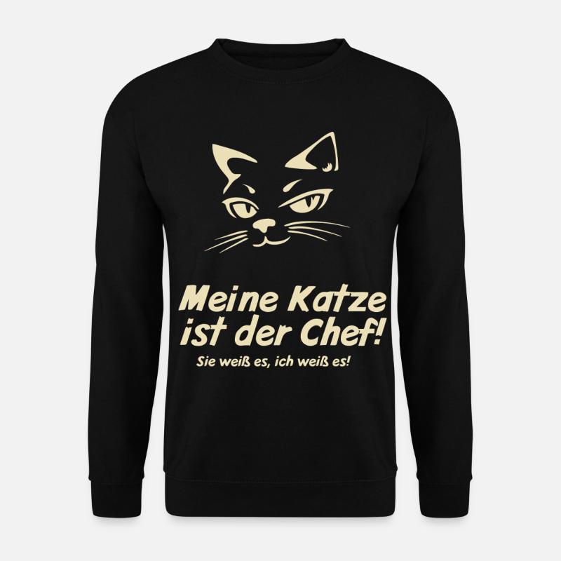 Meine Katze ist der Chef  - Unisex Sweatshirt - black