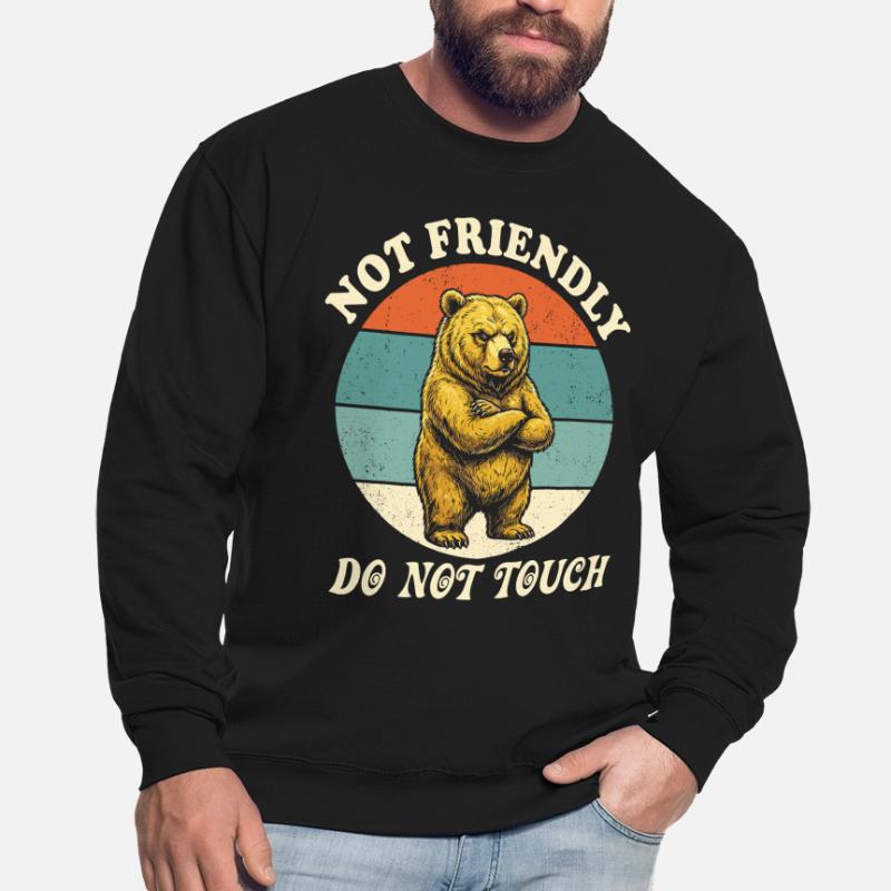 Grumpy Bear Not Friendly Funny Ironic Meme Unisex Sweatshirt