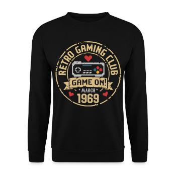 March 1969 Birthday Gift March 1969 Born - Unisex Sweatshirt - black - Front - Alina (178cm) & Michal (187cm)