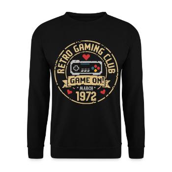Mars 1972 Cadeau d’anniversaire Mars 1972 Naissance - Sweat-shirt Unisexe - noir - Devant - Alina (178cm) & Michal (187cm)