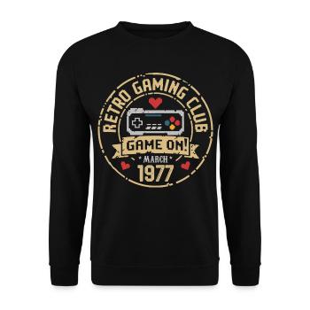 Mars 1977 Cadeau d’anniversaire Mars 1977 Naissance - Sweat-shirt Unisexe - noir - Devant - Alina (178cm) & Michal (187cm)