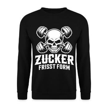 Skull Strength Gym Design Avoid Sugar - Unisex Sweatshirt - black - Front - Alina (178cm) & Michal (187cm)