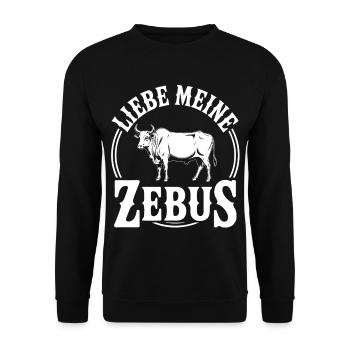 Zebu Logo - Sweat-shirt Unisexe - noir - Devant - Alina (178cm) & Michal (187cm)