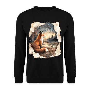 Fox Stars - Unisex Sweatshirt - black - Front - Alina (178cm) & Michal (187cm)