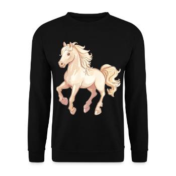 Pferd - Unisex Pullover - Schwarz - Vorne - Alina (178cm) & Michal (187cm)