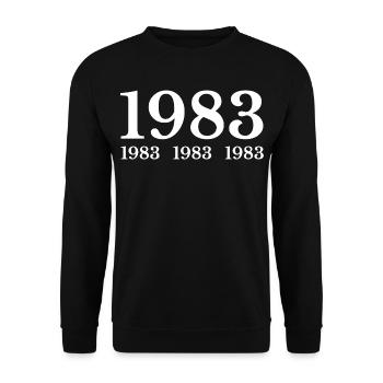 1983 - Unisex Pullover - Schwarz - Vorne - Alina (178cm) & Michal (187cm)