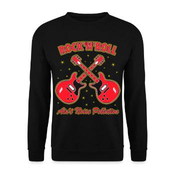 Rock 'n' Roll ist keine Lärmbelastung - Unisex Pullover - Schwarz - Vorne - Alina (178cm) & Michal (187cm)