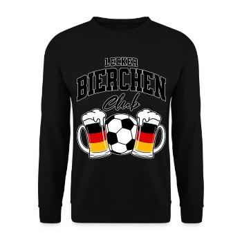 Lecker Bierchen Club Fußball Deutschland - Unisex Pullover - Schwarz - Vorne - Alina (178cm) & Michal (187cm)