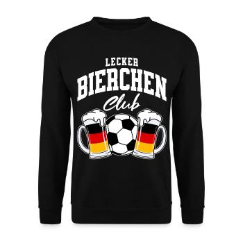 Lecker Bierchen Club - Fußball Deutschland - Unisex Pullover - Schwarz - Vorne - Alina (178cm) & Michal (187cm)