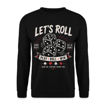 Roulons – Soirée Jeux de Dés - Sweat-shirt Unisexe - noir - Devant - Alina (178cm) & Michal (187cm)