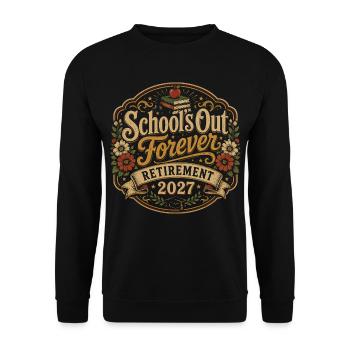 Lehrer-Retreat 2027 | Schul-Finie-Humor - Unisex Pullover - Schwarz - Vorne - Alina (178cm) & Michal (187cm)