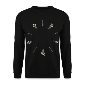 Dornenzweig & Johannisbeeren - Dark Botanical - Unisex Pullover - Schwarz - Vorne - Alina (178cm) & Michal (187cm)