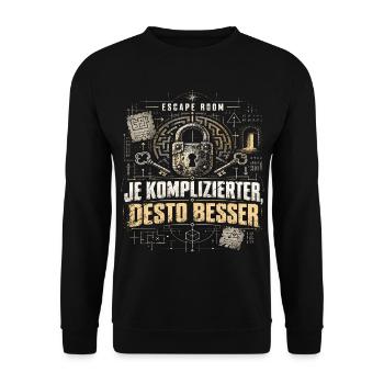 Escape Room Shirt - Unisex Pullover - Schwarz - Vorne - Alina (178cm) & Michal (187cm)