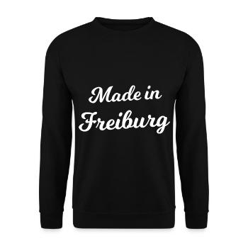 Born in Freiburg - Unisex Sweatshirt - black - Front - Alina (178cm) & Michal (187cm)