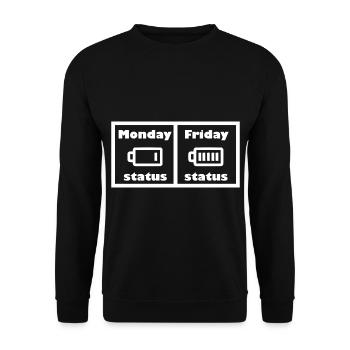 Die lustige Woche - Unisex Pullover - Schwarz - Vorne - Alina (178cm) & Michal (187cm)