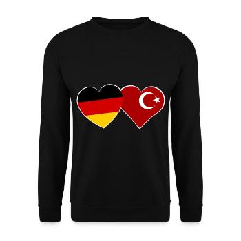 Partners Turkey and Germany - Unisex Sweatshirt - black - Front - Alina (178cm) & Michal (187cm)