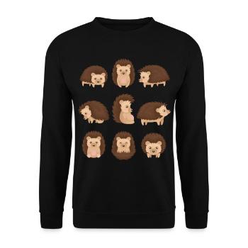 Hedgehog - Unisex Sweatshirt - black - Front - Alina (178cm) & Michal (187cm)