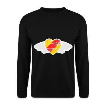 Die Badner Flügel - Unisex Pullover - Schwarz - Vorne - Alina (178cm) & Michal (187cm)