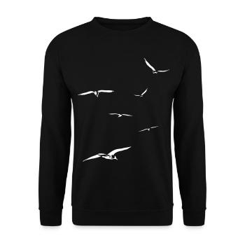 Rêve de voler troupeau mouettes d'oiseaux don gratuit - Sweat-shirt Unisexe - noir - Devant - Alina (178cm) & Michal (187cm)