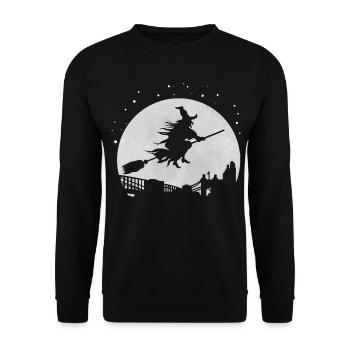 witch - Unisex Sweatshirt - black - Front - Alina (178cm) & Michal (187cm)